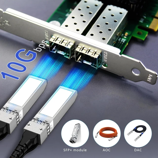 Alt view image 3 of 7 - ST7268 Dual 10GbE SFP+ Network Card, Intel X520-DA2, PCIe 2.0 x8
