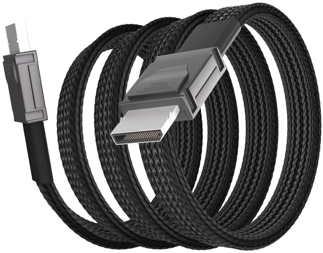 Main image of 1000mm Oculink Cable PCIe 4.0 SFF-8611 4i Male Extension Cable for Oculink eGPU onexGPU Mini PC SSD