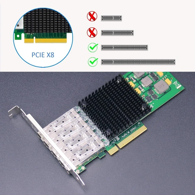 Alt view image 6 of 7 - ST7322 Quad 10GbE SFP+ NIC, Broadcom BCM57840, PCIe 3.0 x8, Toe