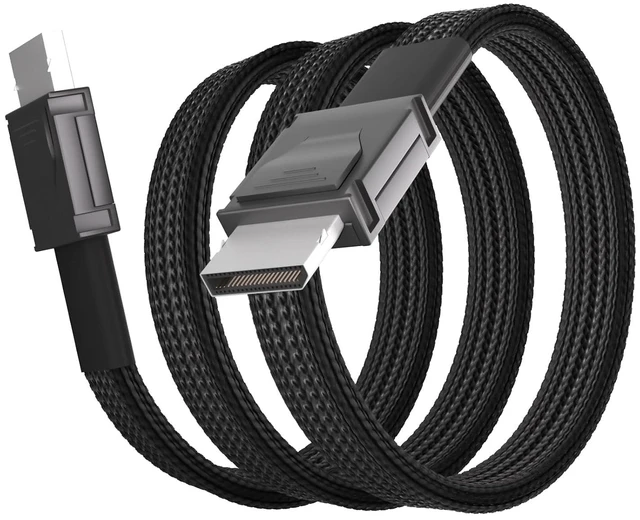 Main image of 600mm Oculink Cable PCIe 4.0 SFF-8611 4i Male Extension Cable for Oculink eGPU onexGPU Mini PC SSD