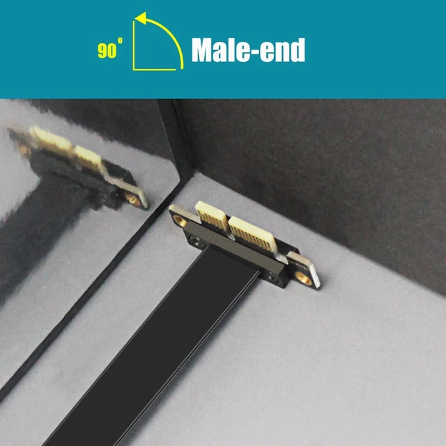 Alt view image 3 of 7 - 100mm PCIe 3.0 X1 Riser Cable for M.2, WiFi, Firewire, USB, Sound Cards, etc
