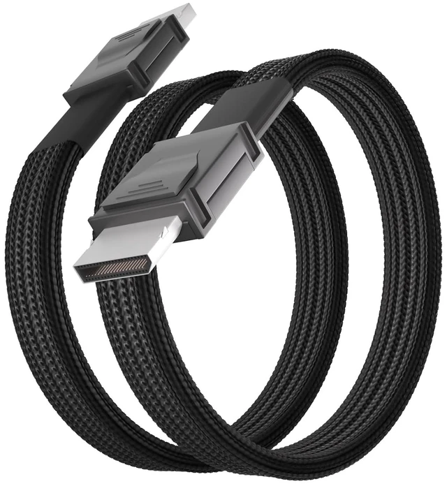Main image of 300mm Oculink Cable PCIe 4.0 SFF-8611 4i Male Extension Cable for Oculink eGPU onexGPU Mini PC SSD