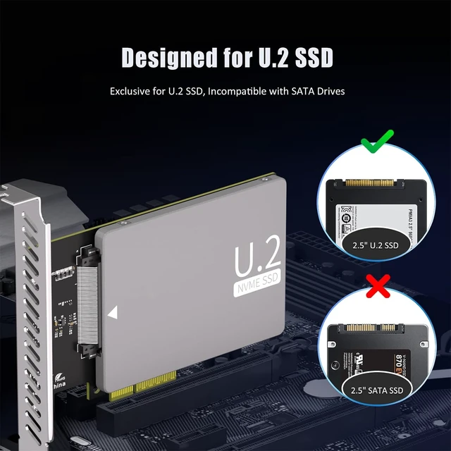 Alt view image 5 of 7 - PU15N U.2 to PCIe 5.0 X4 Adapter Card for 2.5" U.2 SFF-8639