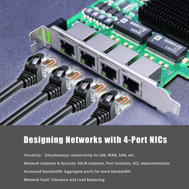 Alt view image 3 of 7 - ST7458 4-Port Gigabit PoE+ Network Card, Voltage Isolation