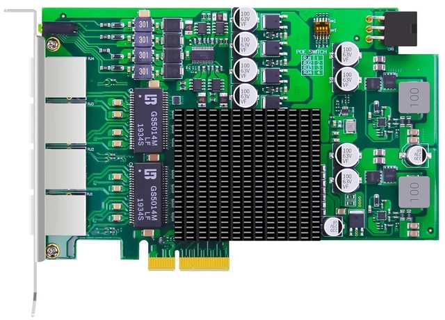 Main image of ST7458 4-Port Gigabit PoE+ Network Card, Voltage Isolation