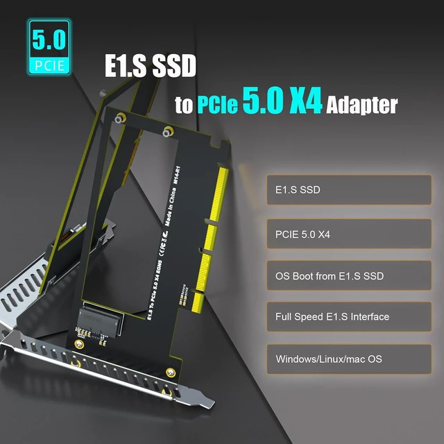 Alt view image 2 of 7 - M14 E1.S to PCIe 5.0 X4 Adapter Card for EDSFF NVMe SSD