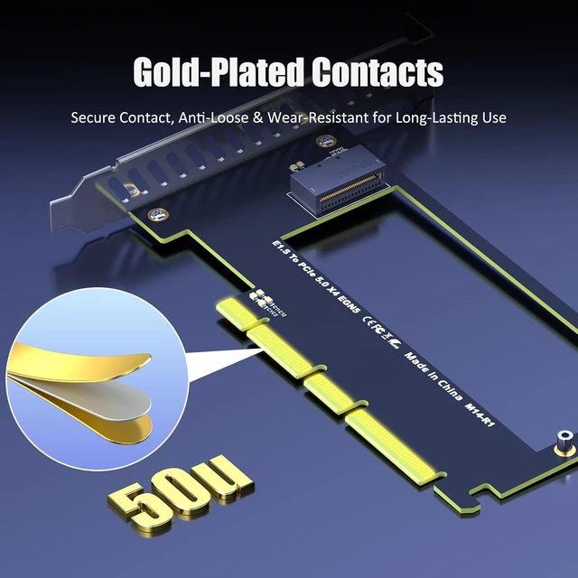 Alt view image 5 of 7 - M14 E1.S to PCIe 5.0 X4 Adapter Card for EDSFF NVMe SSD