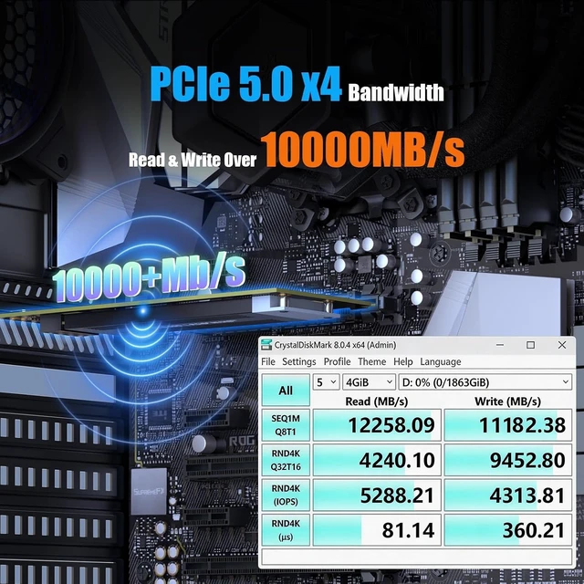 Alt view image 4 of 7 - M14 E1.S to PCIe 5.0 X4 Adapter Card for EDSFF NVMe SSD