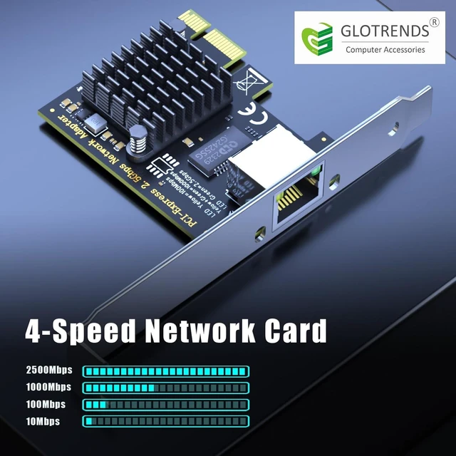 Alt view image 2 of 7 - LE8105 2.5Gb PCIe Network Card, RJ45 Ethernet NIC, Low Profile