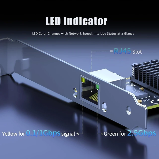 Alt view image 5 of 7 - LE8105 2.5Gb PCIe Network Card, RJ45 Ethernet NIC, Low Profile