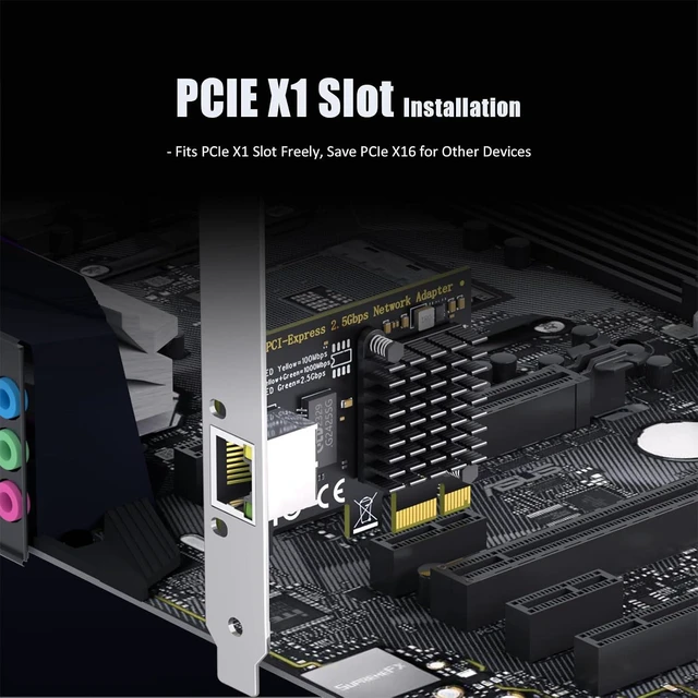 Alt view image 6 of 7 - LE8105 2.5Gb PCIe Network Card, RJ45 Ethernet NIC, Low Profile