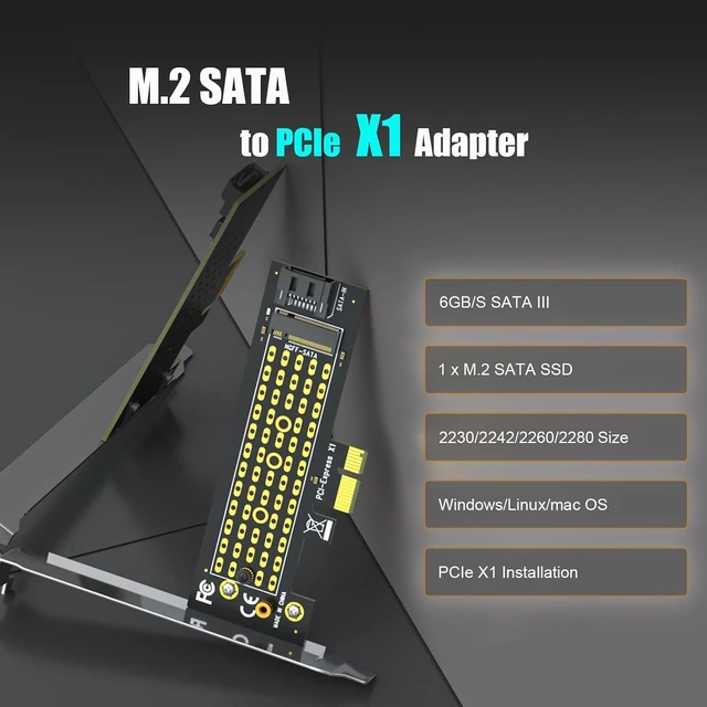 Alt view image 2 of 7 - PA09-SA M.2 SATA Adapter for M.2 NGFF SATA SSD