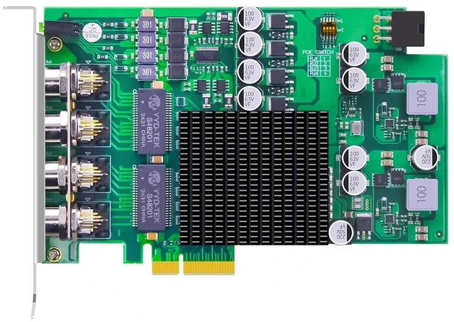Main image of ST7478 4-Port M12 PoE+ Gigabit PCIe Network Card, Industrial