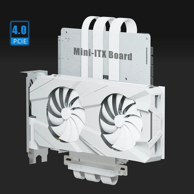 Alt view image 4 of 7 - PCIe 4.0 x16 Riser Cable, Double Reverse for Mini-ITX GPU Mount