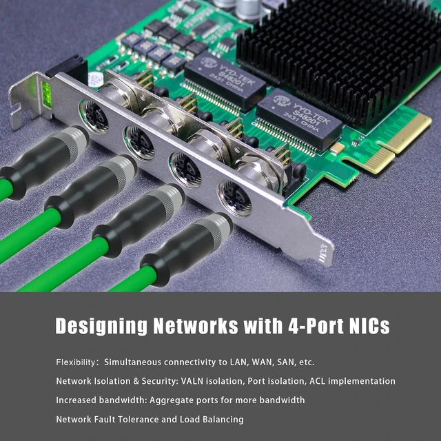 Alt view image 3 of 7 - ST7478 4-Port M12 PoE+ Gigabit PCIe Network Card, Industrial