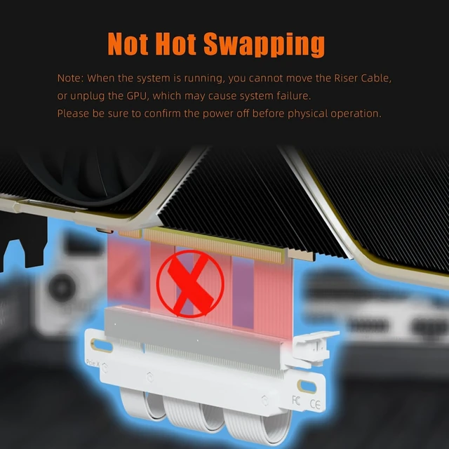 Alt view image 7 of 7 - PCIe 4.0 x16 Riser Cable, Double Reverse for Mini-ITX GPU Mount