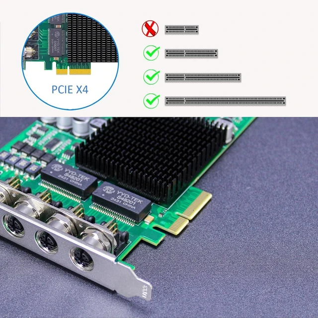 Alt view image 6 of 7 - ST7478 4-Port M12 PoE+ Gigabit PCIe Network Card, Industrial