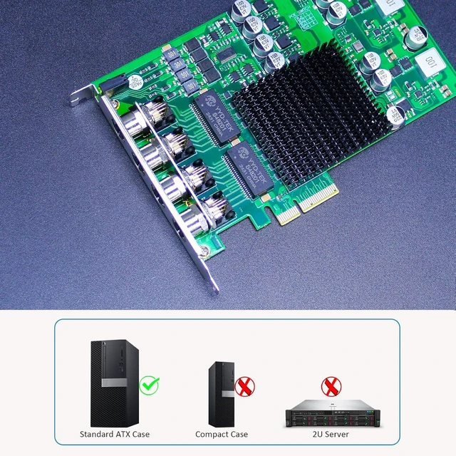 Alt view image 5 of 7 - ST7478 4-Port M12 PoE+ Gigabit PCIe Network Card, Industrial