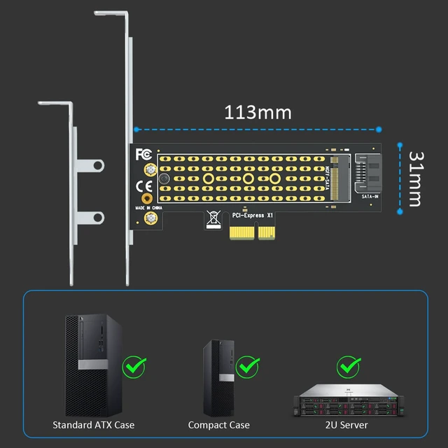 Alt view image 7 of 7 - PA09-SA M.2 SATA Adapter for M.2 NGFF SATA SSD