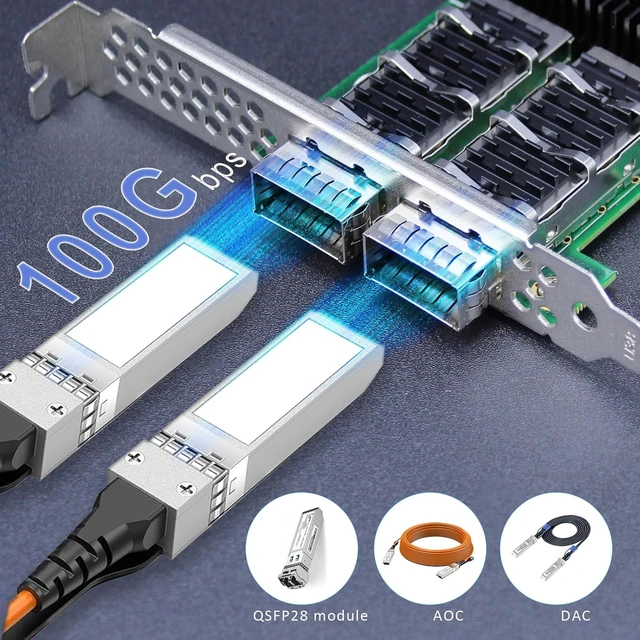 Alt view image 2 of 7 - 2-Port 100Gb QSFP28 NIC, ConnectX-5, PCIe 3.0 x16, RoCE RDMA