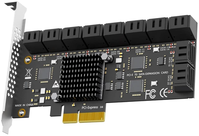 Main image of SA3220J 20 Port PCIe SATA Expansion Card, SATA III 6Gbps, ASM1164