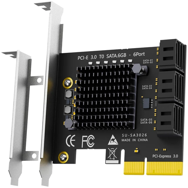 Main image of SA3026C 6 Port PCIe SATA Expansion Card, SATA III 6Gbps, ASM1166