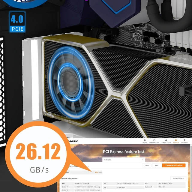 Alt view image 6 of 7 - PCIe 4.0 GPU Vertical Mount Bracket with 200mm Riser Cable,2Slot