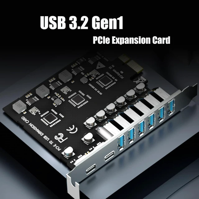 Alt view image 2 of 7 - U6A2C 8-Port 5Gbps PCIe USB 3.0 Card, 2 USB-C and 6 USB-A