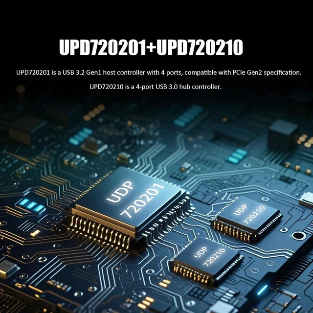 Alt view image 6 of 7 - U6A2C 8-Port 5Gbps PCIe USB 3.0 Card, 2 USB-C and 6 USB-A