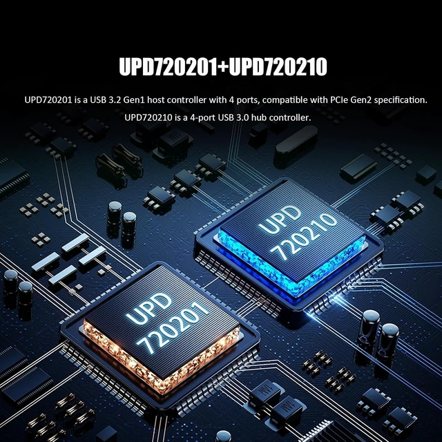 Alt view image 6 of 7 - U3057 7-Port 5Gbps PCIe USB 3.0 Card, USB 3.2 Gen 1, PCIe x1