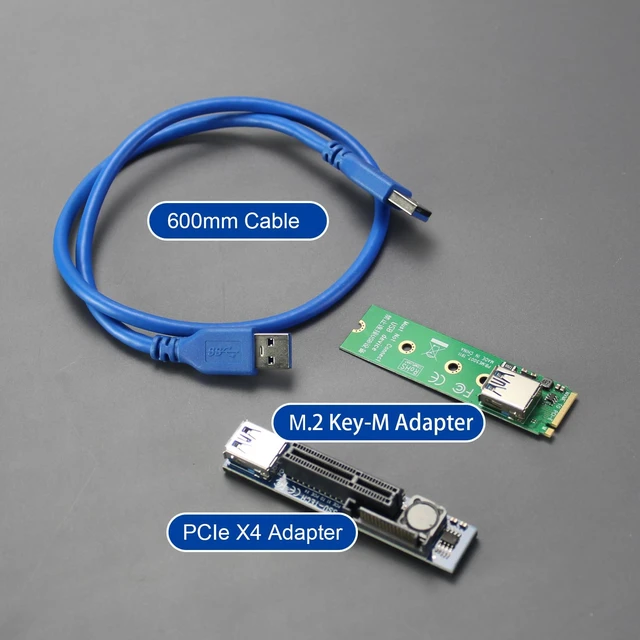 Alt view image 3 of 7 - UEX108 600mm M.2 to PCIe X4 Riser Cable (PCIe 3.0 X1 Speed),for PCIe WiFi Card, M.2 PCIe Card, USB PCIe Card, Sound Card, etc