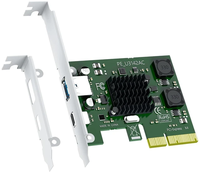 Main image of U3142AC 10Gbps PCIe USB Card, USB-C and USB-A, USB 3.2 Gen 2