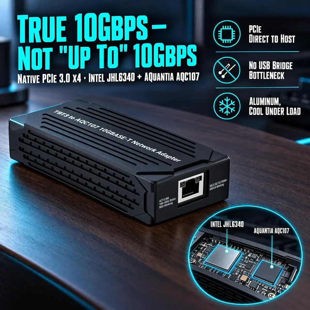 Alt view image 2 of 7 - ST7410 Thunderbolt 3 to 10Gb RJ45 Adapter, True 10Gbps PCIe