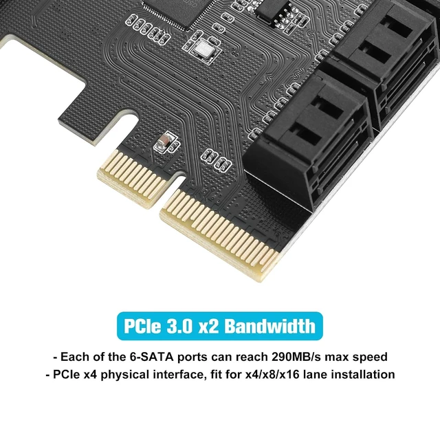 Alt view image 5 of 7 - 6-Port SATA Expansion Card with PCIe X4 Interface