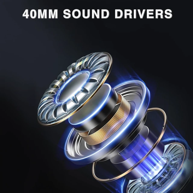 Alt view image 5 of 7 - G7 Wireless Gaming Headset with Detachable Noise Canceling Mic, 40mm Driver, BT5.3 Gaming Headphones with RGB Light, 10ms Latency,60Hr Battery,PC Gaming Headset for PS5,PS4,PC,Wired Mode for Xbox