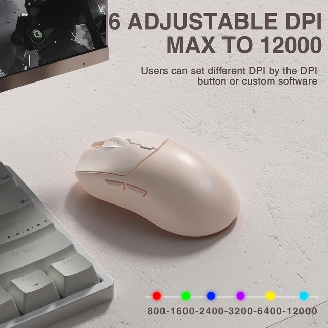 Alt view image 4 of 7 - SC580X Wireless Gaming Mouse, Tri-Mode Gaming Mice & 12000 DPI