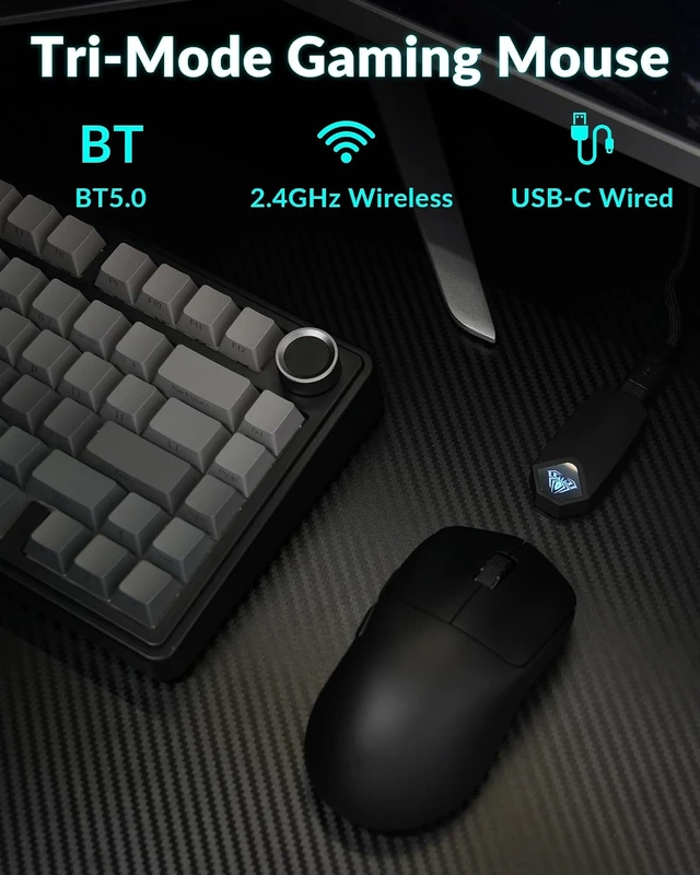 Alt view image 3 of 7 - SC800 Wireless Gaming Mouse, Black Gaming Mice & 26000 DPI, 37g