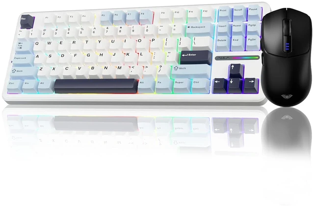 Main image of Wireless Keyboard and Mouse Combo,F87 Mechanical Keyboard+SC580 Wireless Gaming Mouse Black