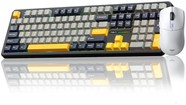 Main image of Wireless Keyboard and Mouse Combo, F108 Full Size Mechanical Keyboard SC580 Tri-Mode Gaming Mouse