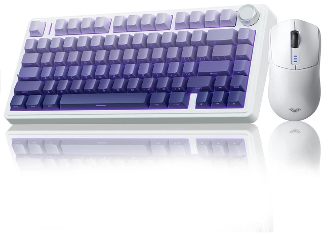 Main image of Wireless Keyboard and Mouse Combo, F75 Pro Mechanical Keyboards,75% Gasket Hot Swappable Custom Keyboard+SC580 Wireless Gaming Mouse White