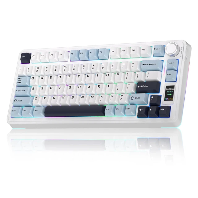 Alt view image 2 of 7 - Wireless Keyboard and Mouse Combo, S75 Pro Mechanical Keyboard+SC580 Wireless Mouse
