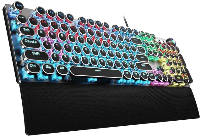Main image of F2088 Typewriter Style Mechanical Gaming Keyboard Wired, 104 Keys