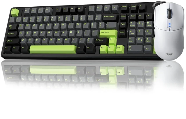 Main image of Wireless Keyboard and Mouse Combo, F99 Pro Mechanical Keyboards with Knob,Tri-Mode Hot Swappable Custom Keyboard+SC580 Wireless Gaming Mouse White