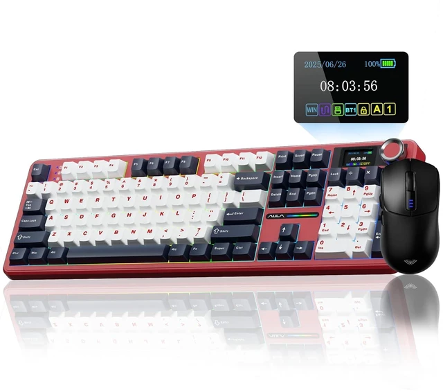 Main image of Wireless Gaming Keyboard and Mouse Combo, F108 PRO Full Size Keyboard SC580 Tri-Mode Gaming Mouse