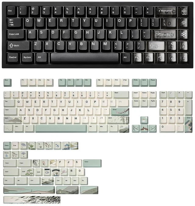 Main image of AL65 Wireless Mechanical Keyboard(Black, Gateron Zero),Spring Tea Keycap Cherry(Cherry Profile, Spring Tea)