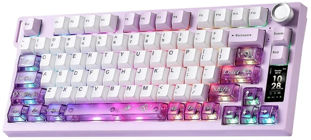 Main image of IF75 QMK VIA Wireless Mechanical Keyboard(Purple,Onyx Gray Switch)