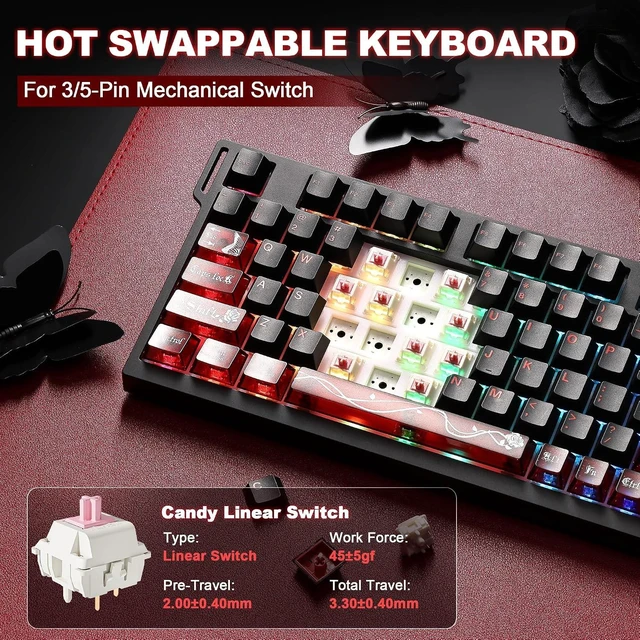 Alt view image 7 of 7 - IF75 QMK VIA Wireless Mechanical Keyboard(Black,Candy Switch)