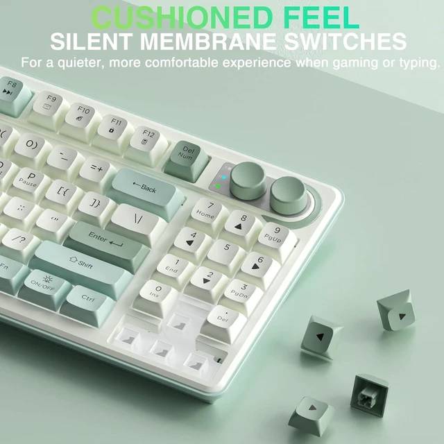 Alt view image 6 of 7 - SOLAKAKA SK90 75% Wireless Gaming Keyboard with Media Knob & Number Pad