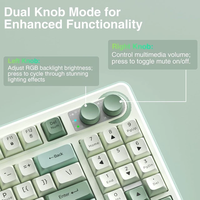 Alt view image 4 of 7 - SOLAKAKA SK90 75% Wireless Gaming Keyboard with Media Knob & Number Pad