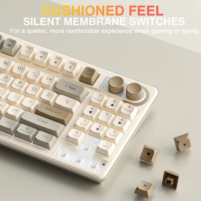 Alt view image 6 of 7 - SOLAKAKA SK90 75% Wireless Gaming Keyboard with Media Knob & Number Pad